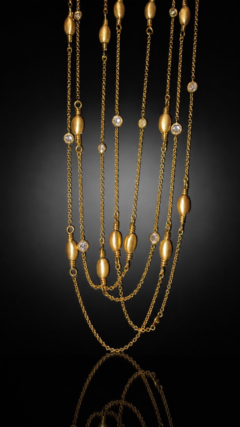 58-inch Diamonds By The Yard necklace in 18 karat yellow gold with natural diamonds totaling 1.80 carats