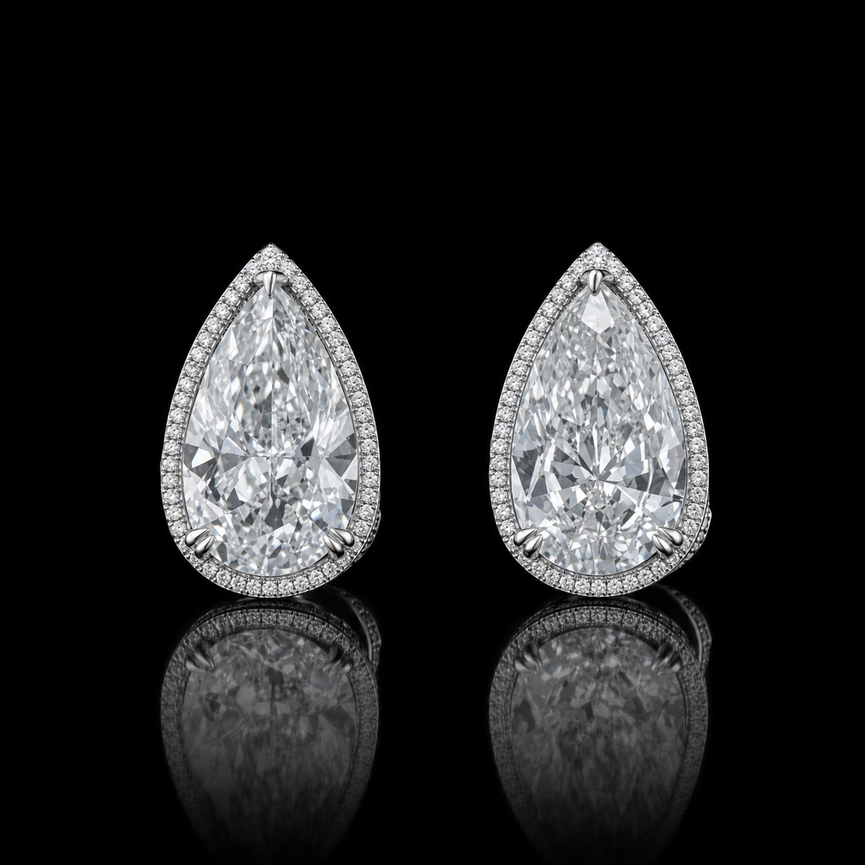 Couture Bijou pear shaped natural diamond earrings