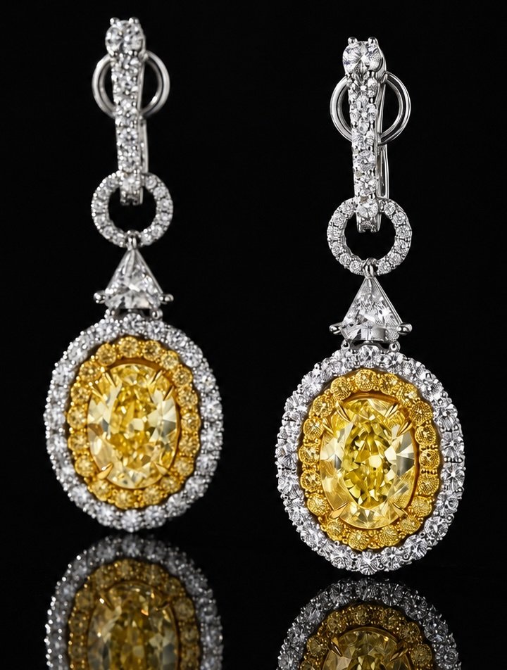 Couture Bijou yellow diamond drop earrings