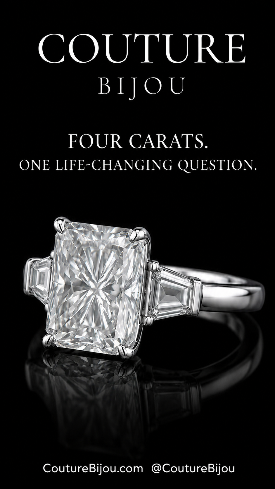 4.03ct JVS2 Radiant Cut Natural Diamond Halo Ring GIA | Couture Bijou