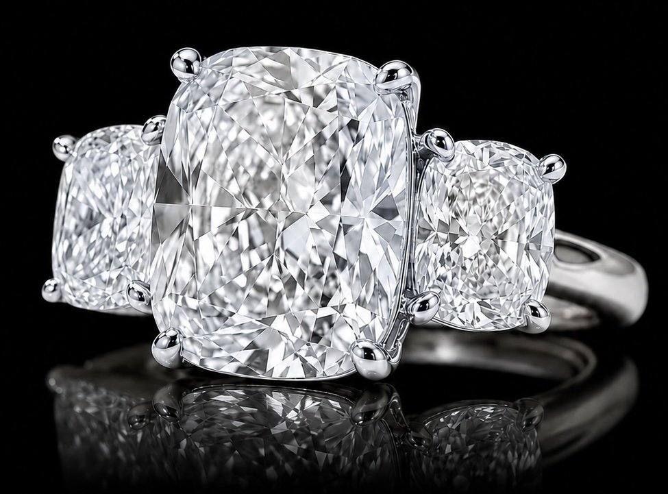 6ct DVVS2 Cushion Cut Diamond Engagement Ring GIA | Couture Bijou