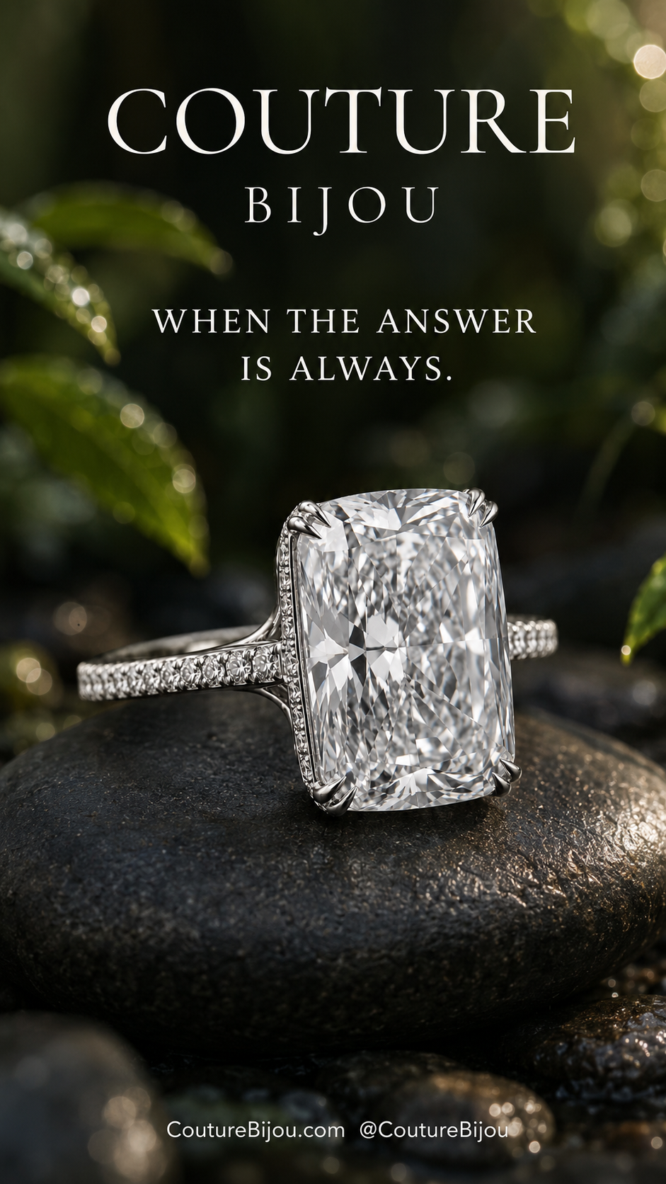 10.08ct KSI2 Cushion Cut Natural Diamond Platinum Ring GIA | Couture Bijou